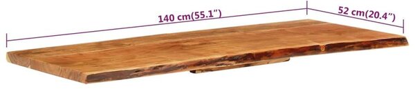 VidaXL tömör akácfa fürdőszoba piperepolc 140x52x3,8 cm