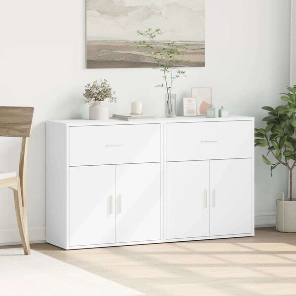 VidaXL Fehér Fa Tálalószekrény - 2 db - 60x31x70 cm