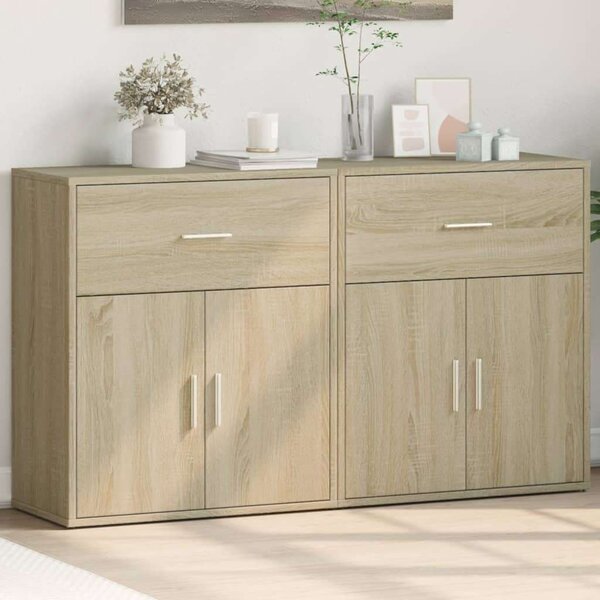 VidaXL Tálalószekrény Sonoma Tölgy - 2 db - 60x31x70 cm
