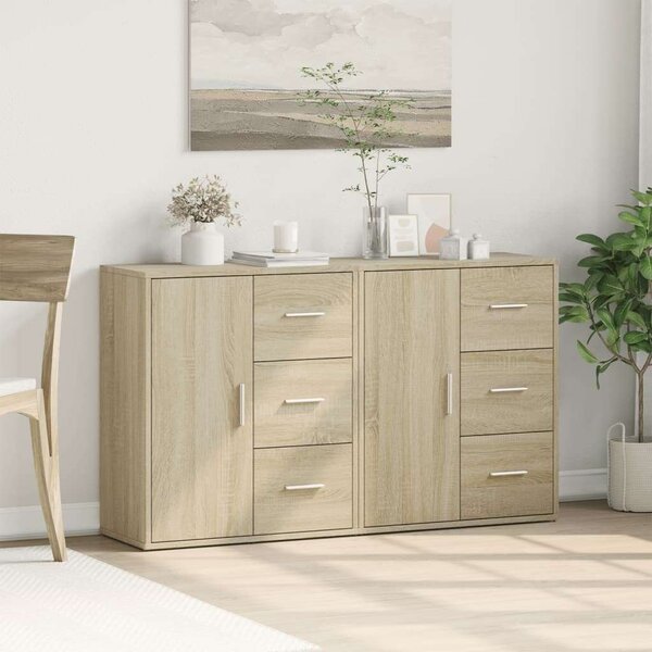 VidaXL Tölgyfa Tálalószekrény Szett - 2 db - 60x31x70 cm