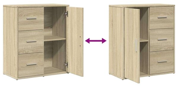VidaXL Tölgyfa Tálalószekrény Szett - 2 db - 60x31x70 cm