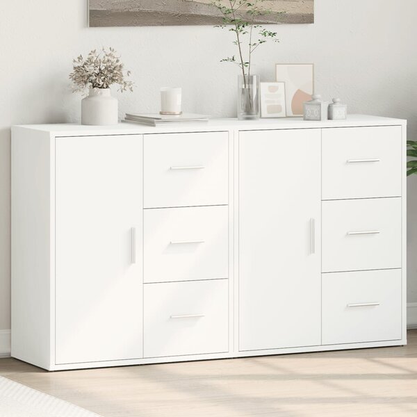 VidaXL Fehér Fa Tálalószekrény - 2 db - 60x31x70 cm