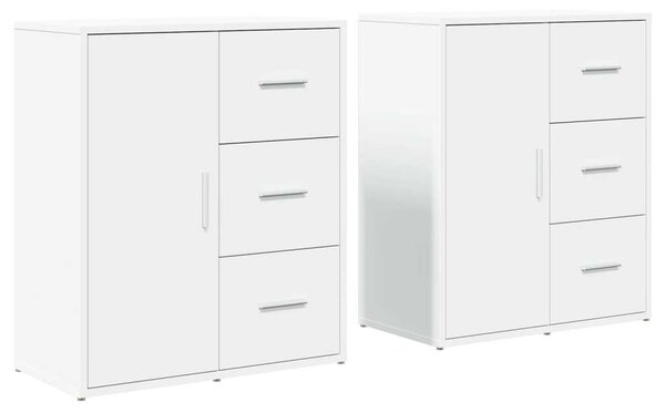 VidaXL Fehér Fa Tálalószekrény - 2 db - 60x31x70 cm