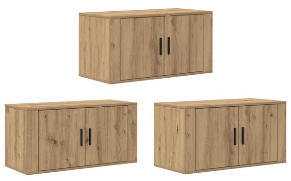 Fali TV szekrény szett 3 db 80 x 34,5 x 40 cm Artisan tölgy