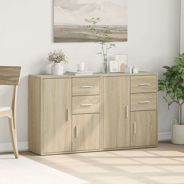 VidaXL Tálalószekrény Sonoma Tölgy - 2 db - 60x31x70 cm