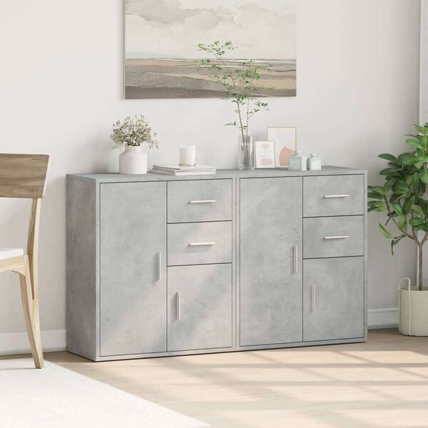 VidaXL Beton Szürke Tálalószekrény Szett - 2 db - 60x31x70 cm