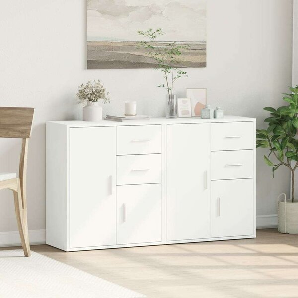 VidaXL Fehér Fa Tálalószekrény - 2 db - 60x31x70 cm