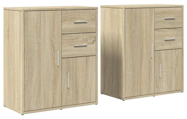 VidaXL Tálalószekrény Sonoma Tölgy - 2 db - 60x31x70 cm