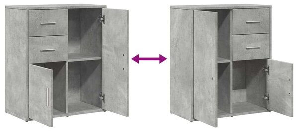 VidaXL Beton Szürke Tálalószekrény Szett - 2 db - 60x31x70 cm