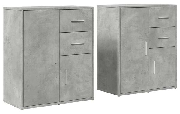 VidaXL Beton Szürke Tálalószekrény Szett - 2 db - 60x31x70 cm