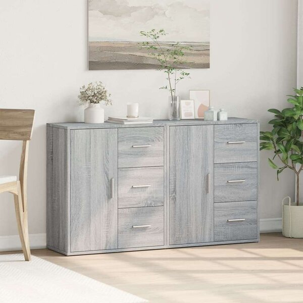 VidaXL Fa Tálalószekrény Szett - Sonoma Szürke - 2 db - 60x31x70 cm