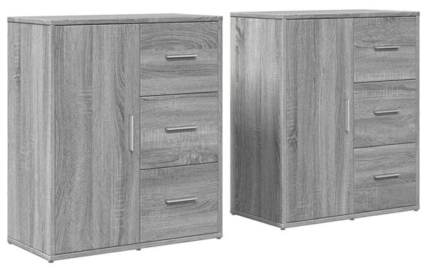 VidaXL Fa Tálalószekrény Szett - Sonoma Szürke - 2 db - 60x31x70 cm