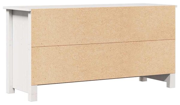 Fehér tömör fenyőfa TV-szekrény 103 x 36,5 x 52 cm