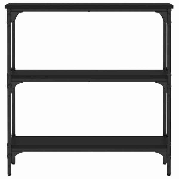 Fekete szerelt fa tálalóasztal 75x22,5x75 cm