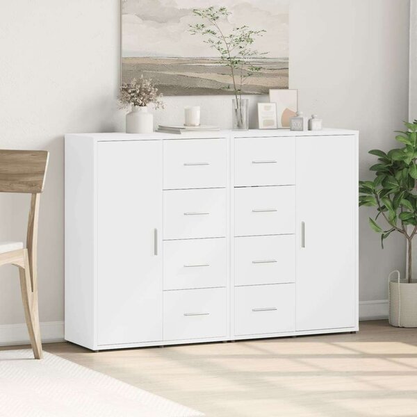 VidaXL Fehér Tálalószekrény Szett - 2 db - 60x31x84 cm