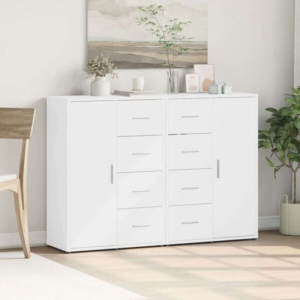 VidaXL Fehér Tálalószekrény Szett - 2 db - 60x31x84 cm