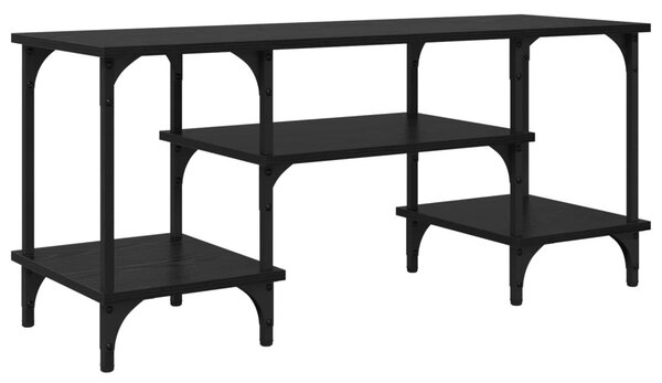 TV szekrény Fekete tölgy 102 x 35 x 45,5 cm Műszaki fa és vas