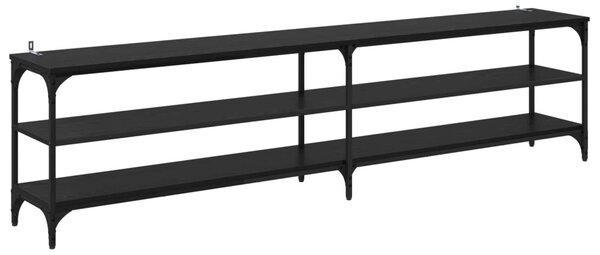 TV szekrény 200 x 30 x 50 cm Fekete tölgy Műszaki fa és vas