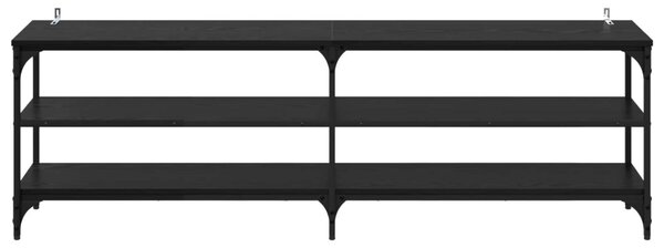 TV szekrény 160 x 30 x 50 cm Fekete tölgy Műszaki fa és vas