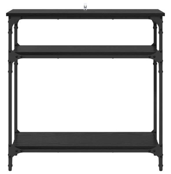 Konzolasztal Fekete tölgy 75 x 29 x 75 cm Szerelt Fa
