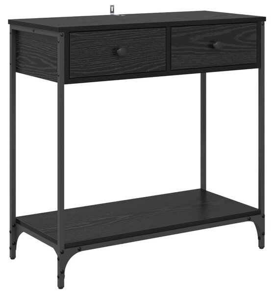 Konzolasztal Fekete tölgy 75 x 34,5 x 75 cm Szerelt Fa