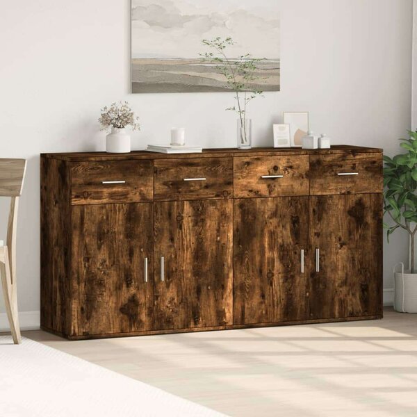 VidaXL Tölgyfa Tálalószekrény Szett - 2 db - 79x38x80 cm