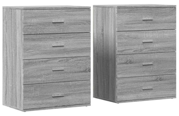 VidaXL 2 db szürke sonoma színű szerelt fa tálalószekrény 60x39x80 cm