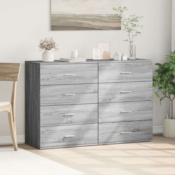 VidaXL 2 db szürke sonoma színű szerelt fa tálalószekrény 60x39x80 cm
