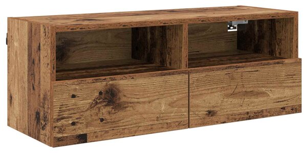 TV Fali Szekrény 80 x 30 x 30 cm Öreg fa Szerelt Fa