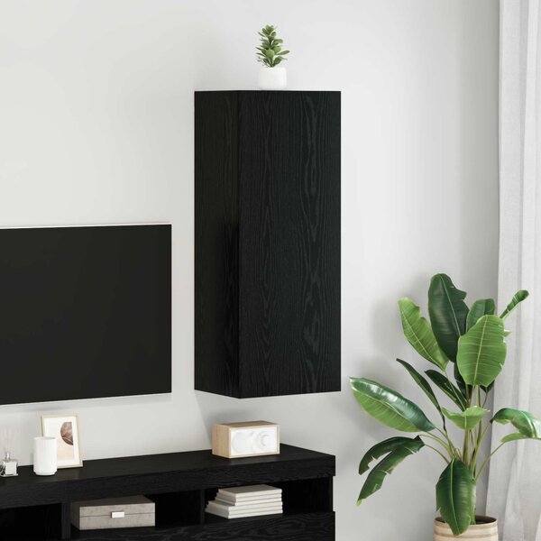 TV Fali Szekrény 40,5 x 30 x 102 cm Fekete tölgy Szerelt Fa