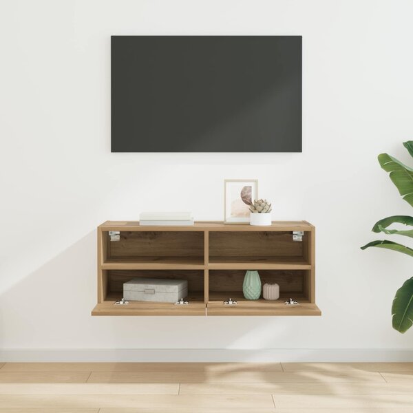 TV Fali Szekrény 80 x 30 x 30 cm Artisan tölgy Szerelt Fa