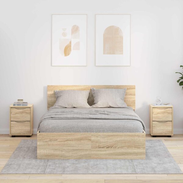 Éjjeliszekrények 2 db Sonoma tölgy 30,5 x 30 x 43 cm Szerelt Fa