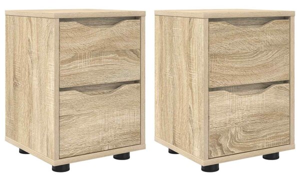 Éjjeliszekrények 2 db Sonoma tölgy 30,5 x 30 x 43 cm Szerelt Fa