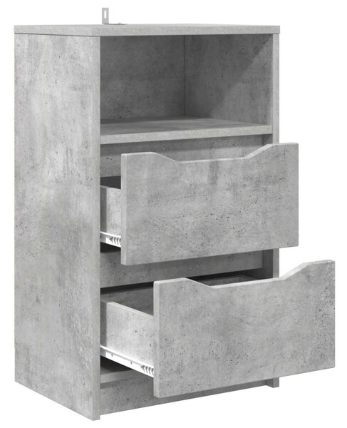 Éjjeliszekrények 2 db Beton Szürke 40 x 30 x 467 cm Szerelt Fa