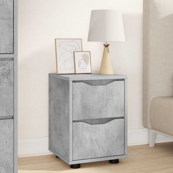 Éjjeliszekrények 2 db Beton Szürke 30,5 x 30 x 43 cm Szerelt Fa