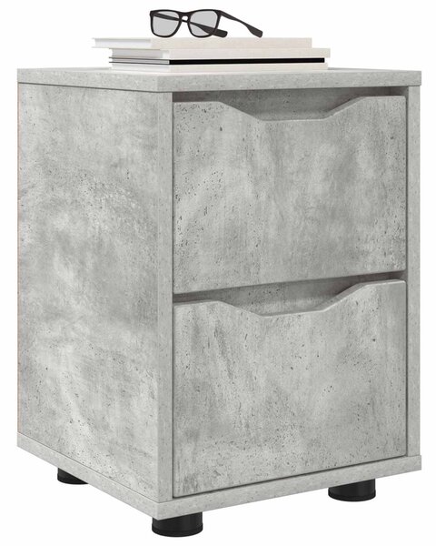 Éjjeliszekrények 2 db Beton Szürke 30,5 x 30 x 43 cm Szerelt Fa