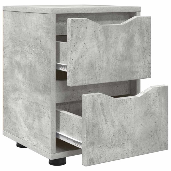 Éjjeliszekrények 2 db Beton Szürke 30,5 x 30 x 43 cm Szerelt Fa