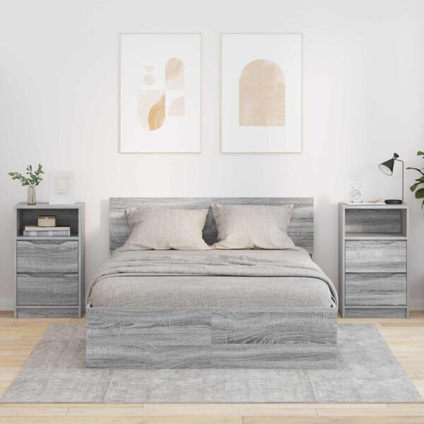 Éjjeliszekrények 2 db Szürke Sonoma 40 x 30 x 67 cm Szerelt Fa