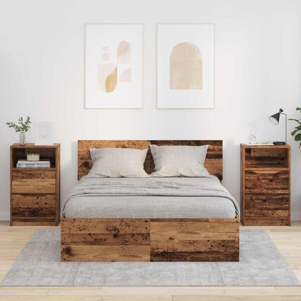 Éjjeliszekrények 2 db Antik Fa 40 x 30 x 67 cm Szerelt Fa