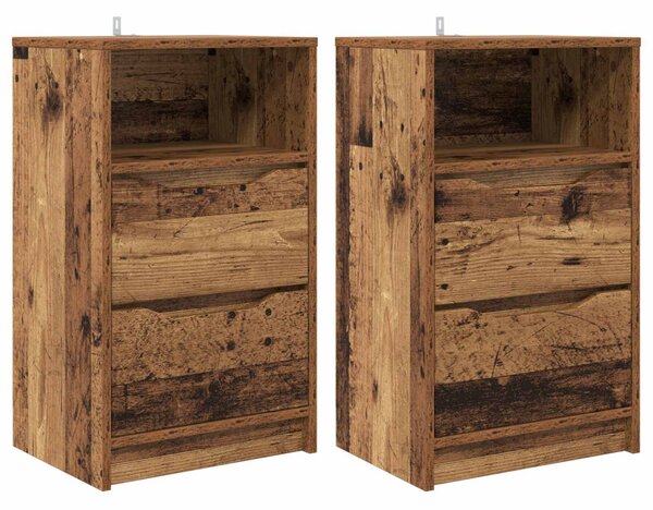 Éjjeliszekrények 2 db Antik Fa 40 x 30 x 67 cm Szerelt Fa