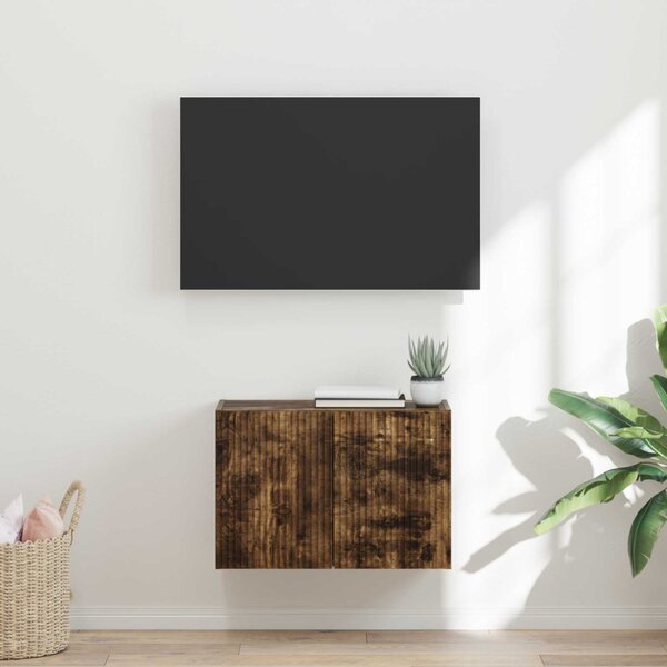 TV Fali Szekrény 59,5 x 31 x 40 cm Füstölt tölgy Szerelt Fa
