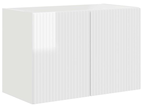 TV Fali Szekrény 59,5 x 31 x 40 cm Magas Fényű Fehér Szerelt Fa