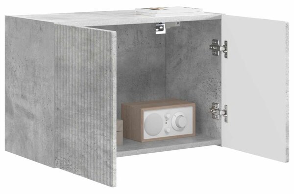 TV Fali Szekrény 59,5 x 31 x 40 cm Beton Szürke Szerelt Fa