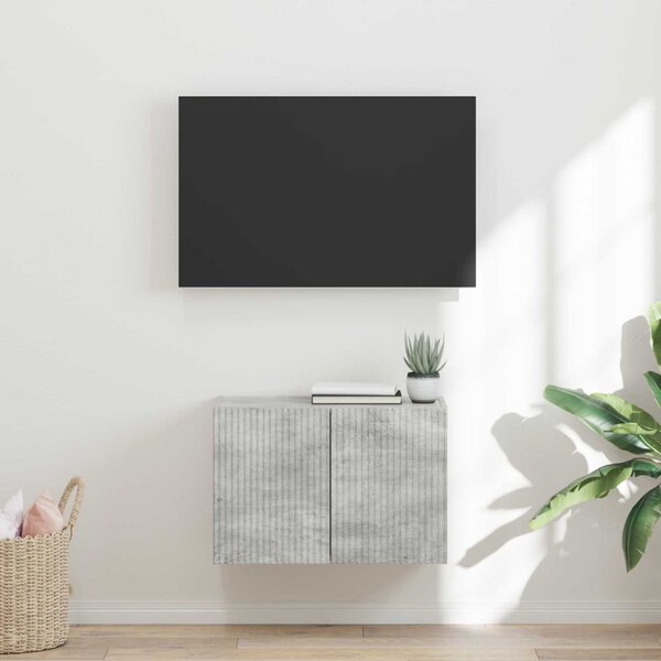 TV Fali Szekrény 59,5 x 31 x 40 cm Beton Szürke Szerelt Fa
