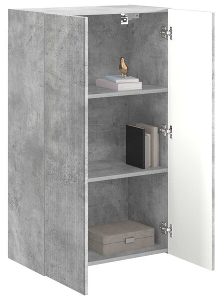 TV Fali Szekrény 59,5 x 31 x 100 cm Beton Szürke Szerelt Fa
