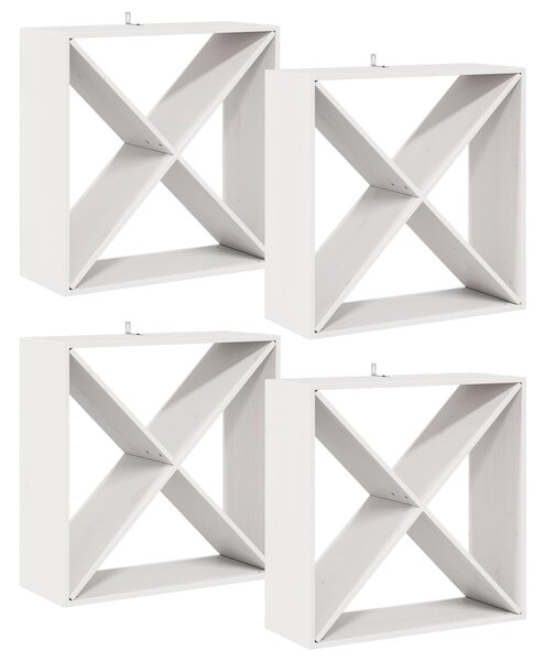 Borágas 4 db Fehér 62 x 25 x 62 cm Tömör fenyőfa