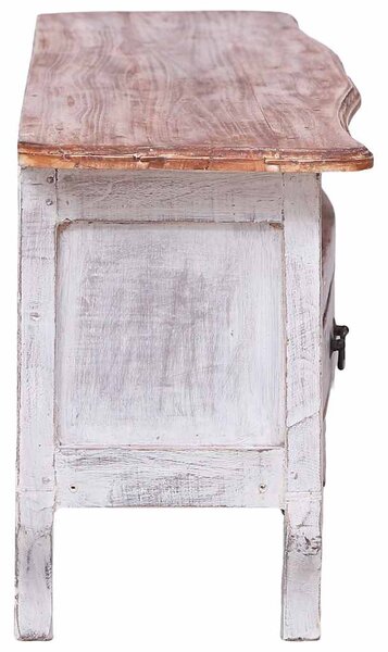 Fehér tömör mahagóni fa TV-szekrény 120 x 30 x 40 cm