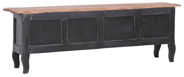 Fekete tömör mahagóni fa TV-szekrény 120 x 30 x 40 cm