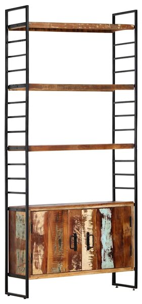4 szintes tömör újrahasznosított fa könyvespolc 80x30x180 cm