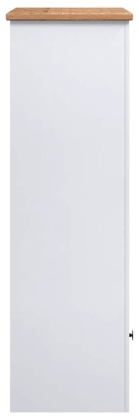 Fehér panama stílusú tömör fenyőfa könyvespolc 80 x 35 x 110 cm